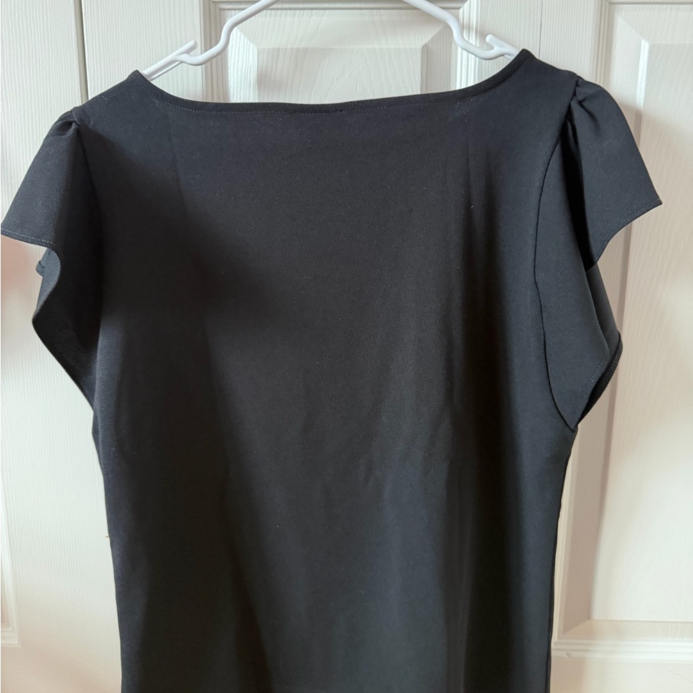 Ann Taylor Black Ruffle Sleeve Blouse - Picture 2 of 3
